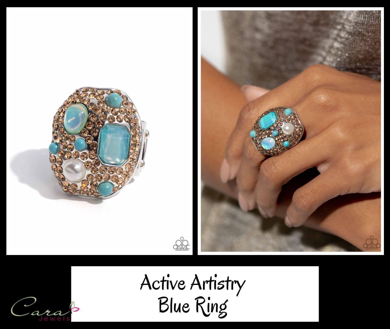 Paparazzi Active Artistry Blue Ring on CarasShop.com