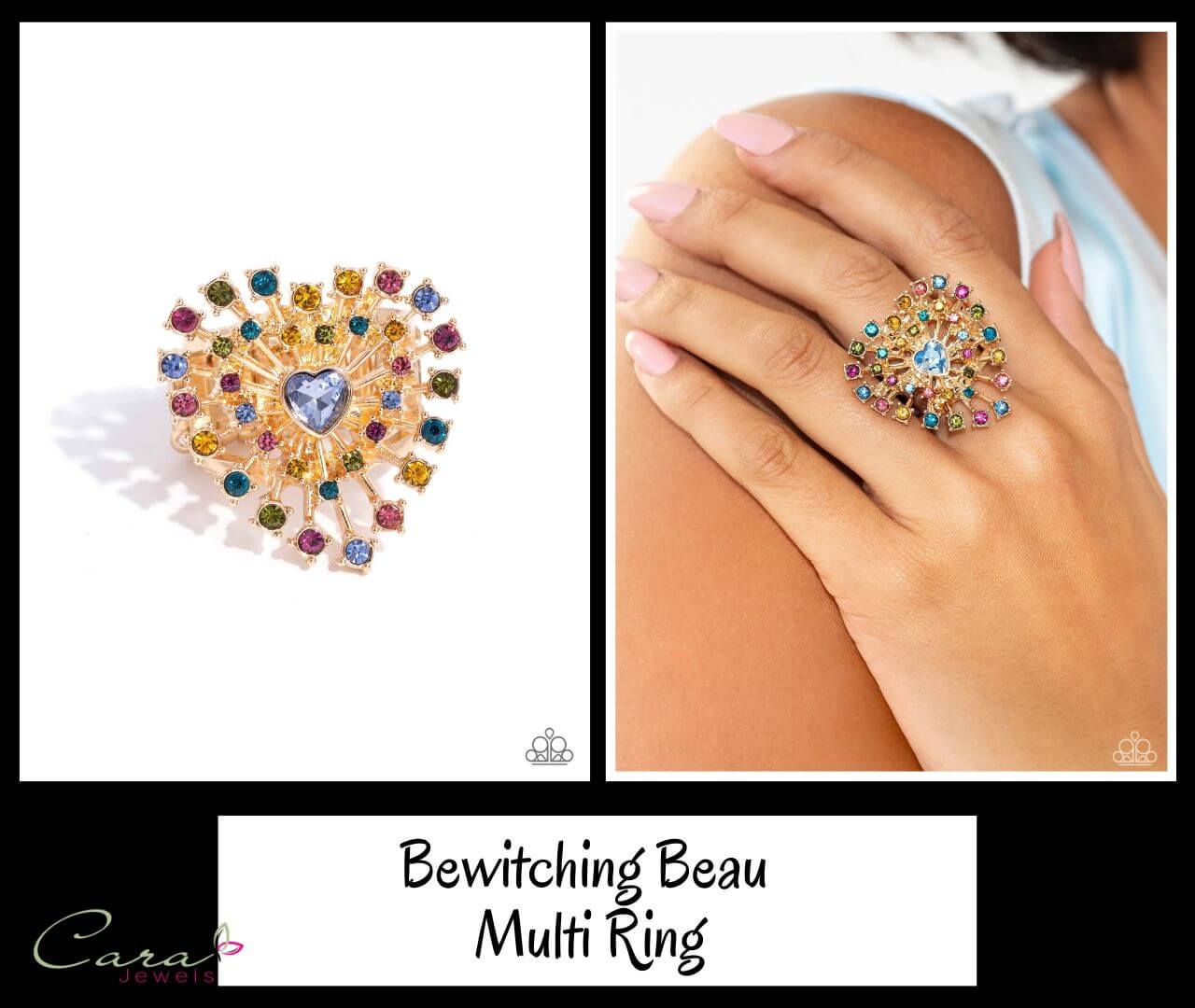 Paparazzi Bewitching Beau Multi Heart Ring on CarasShop.com