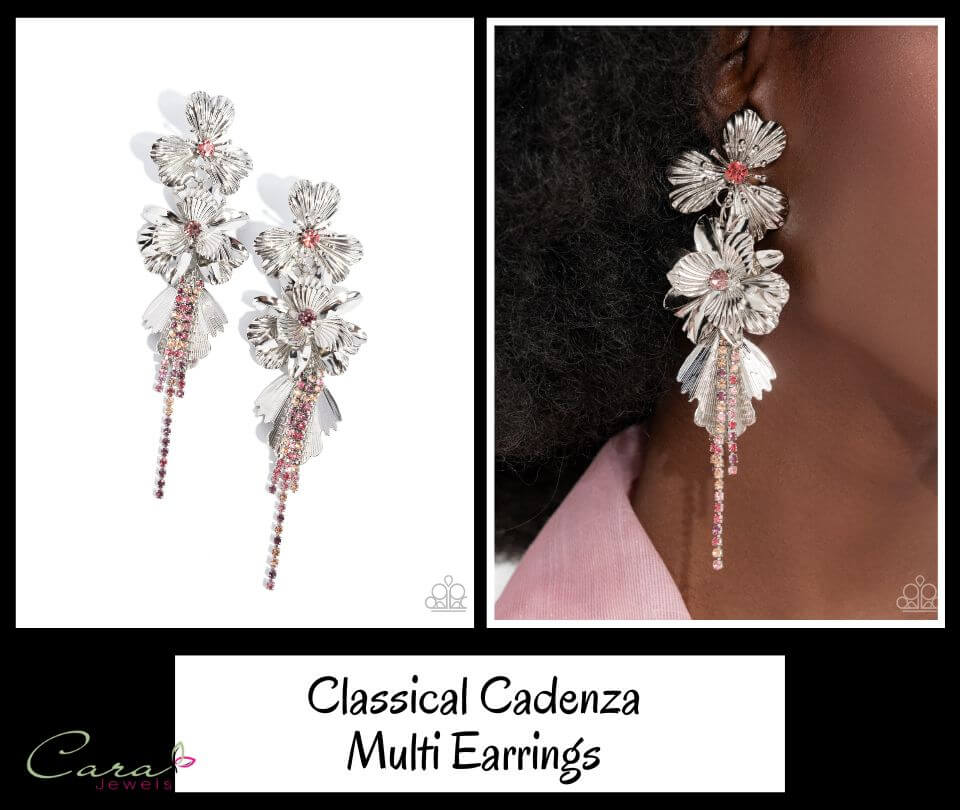 Paparazzi Classical Cadenza Multi Pink Earrings on CarasShop.com