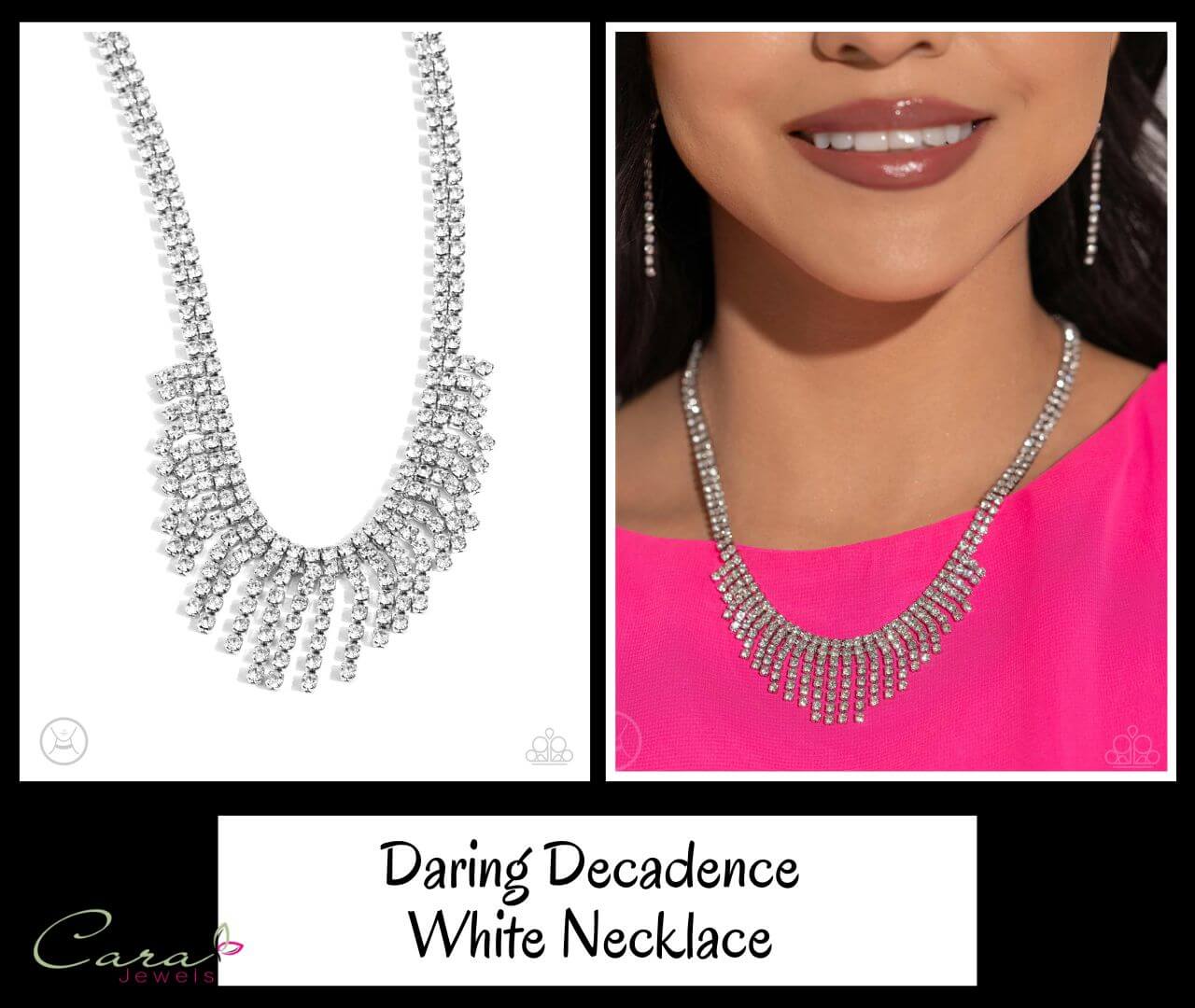Paparazzi Daring Decadence White Necklace on CarasShop.com