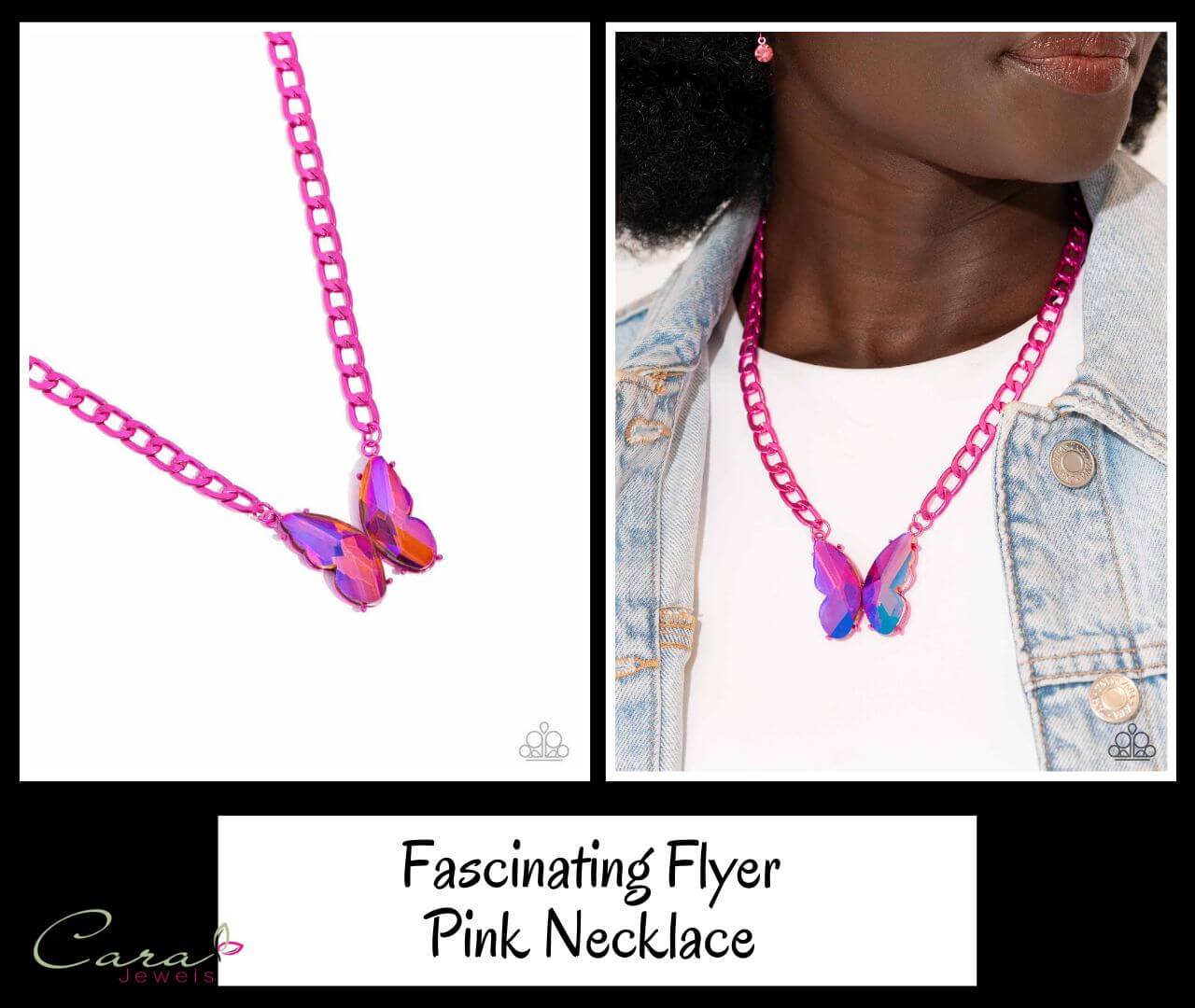 Paparazzi Fascinating Flyer Pink Necklace on CarasShop.com