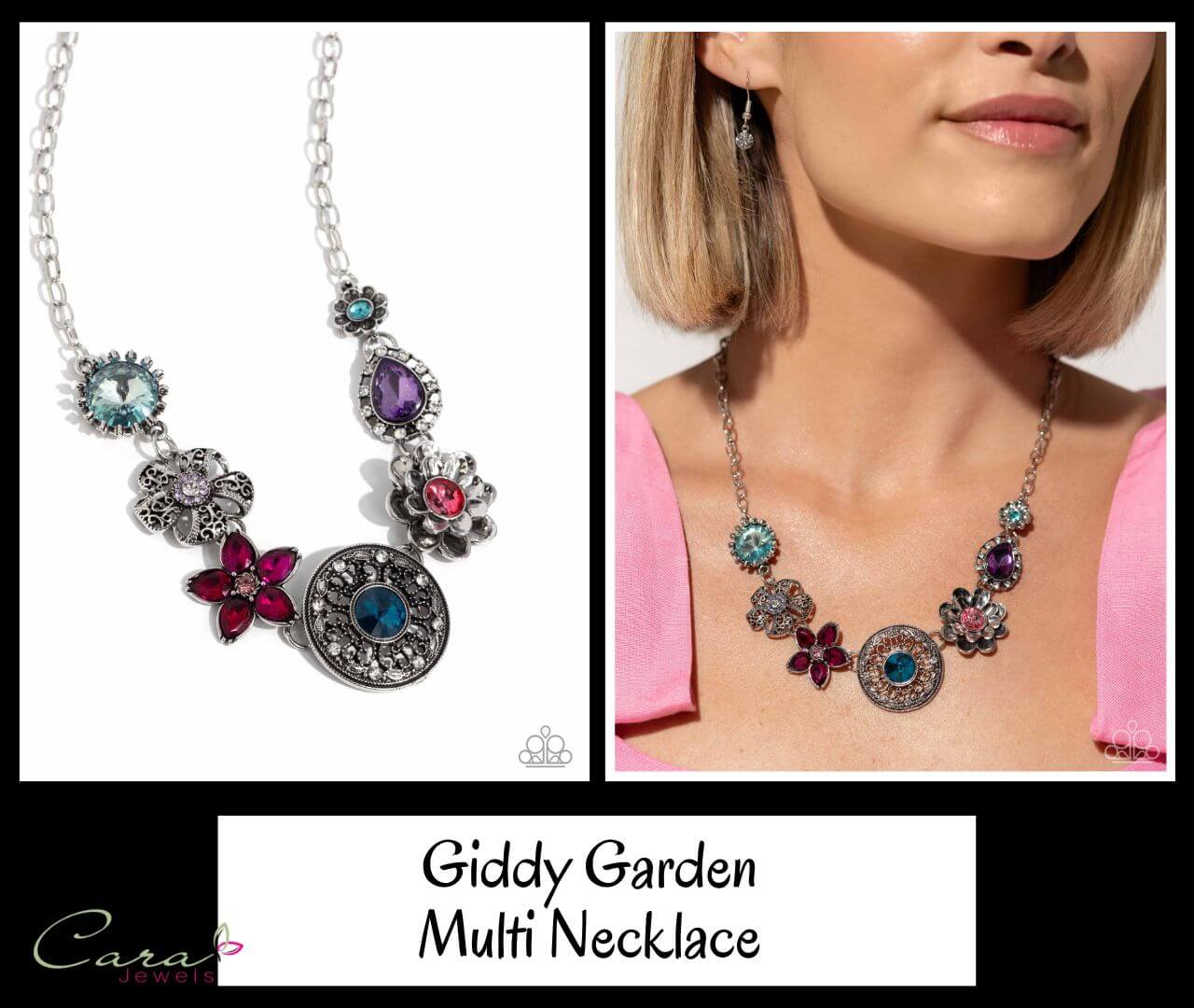 Paparazzi Giddy Garden Multi Necklace on CarasShop.com