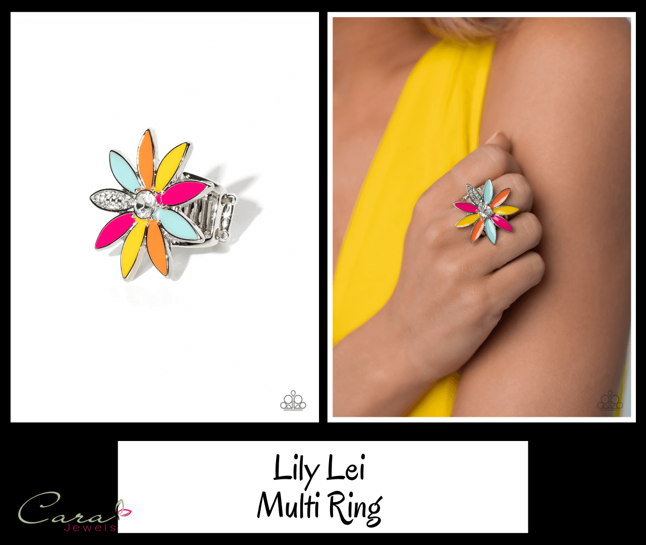 Paparazzi Lily Lei Multi Flower Ring on CarasShop