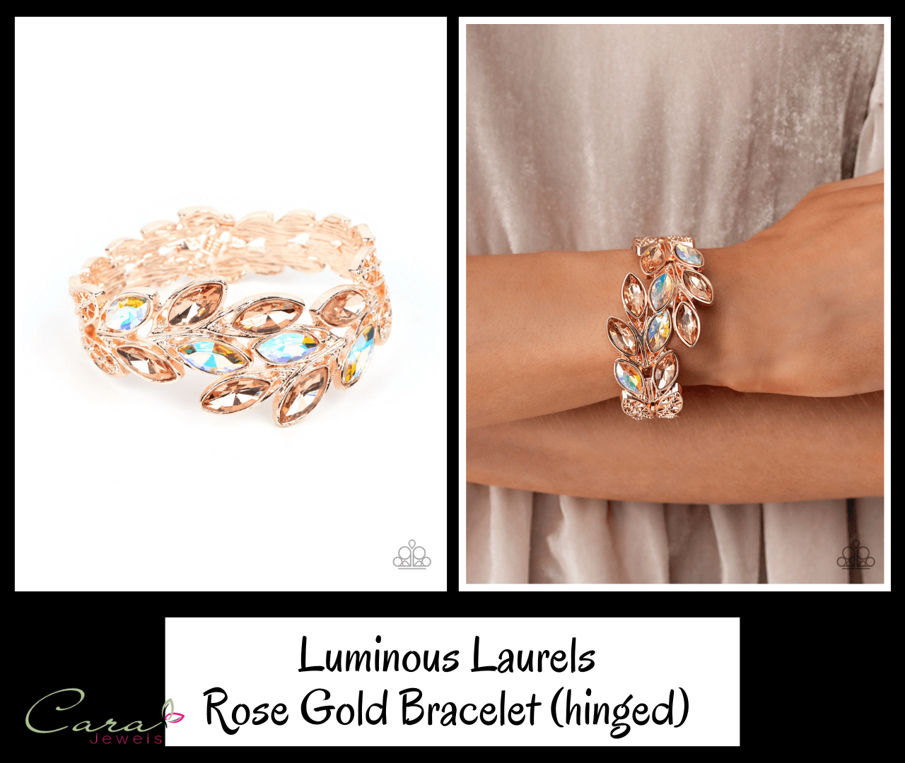 Paparazzi Luminous Laurels Rose Gold Bracelet