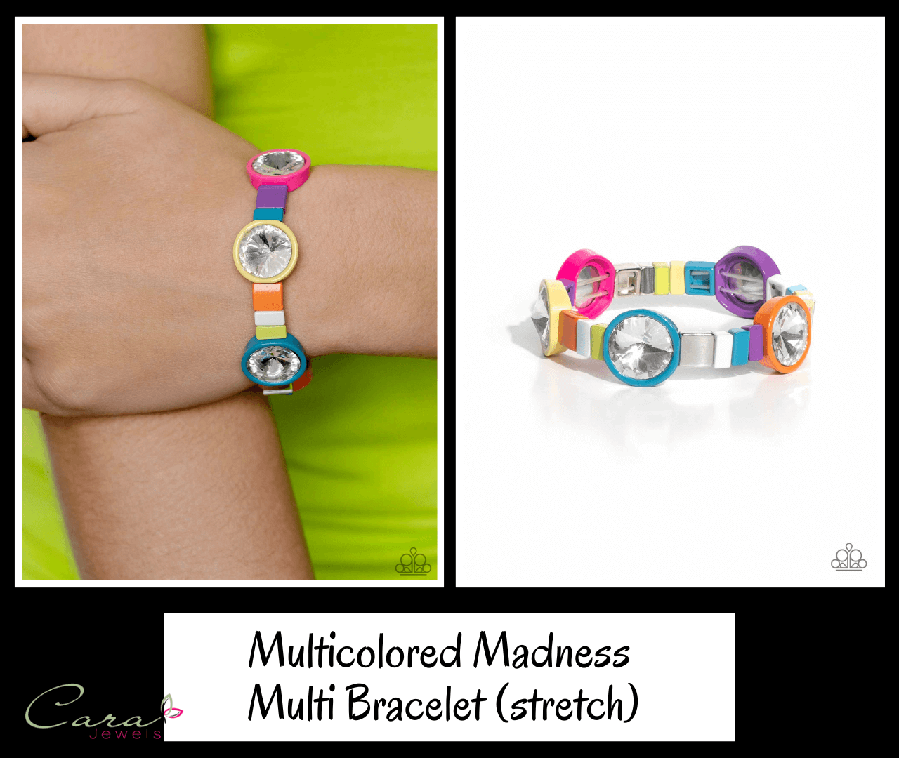 Paparazzi Multicolored Madness Multi Bracelet collage - Life of the Party Mar23 on CarasShop.com