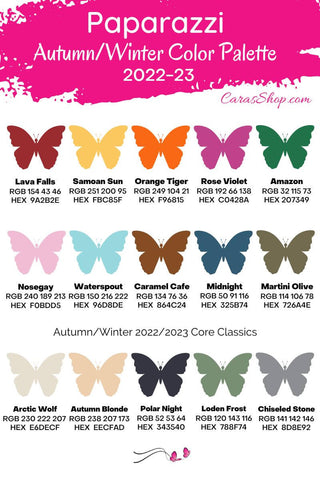 Paparazzi Accessories 2022 Fall Color Palette | CarasShop