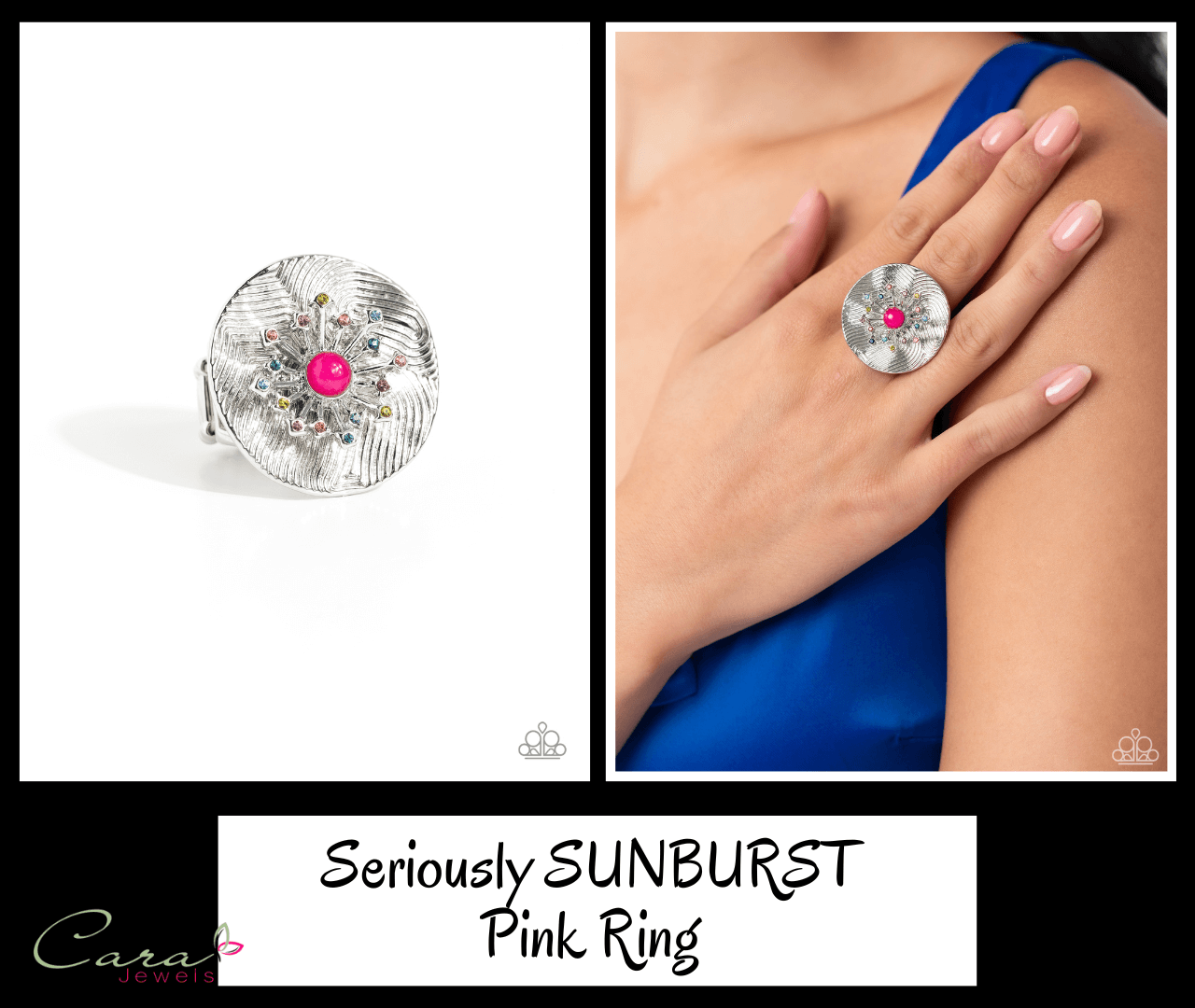 Paparazzi Seriously SUNBURST Pink Ring on CarasShop.com