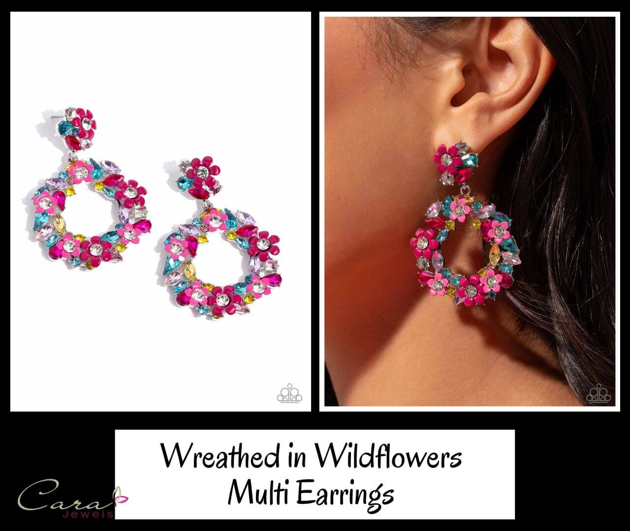 Paparazzi Wreathed in Wildflowers Multi Earrings on CarasShop.com