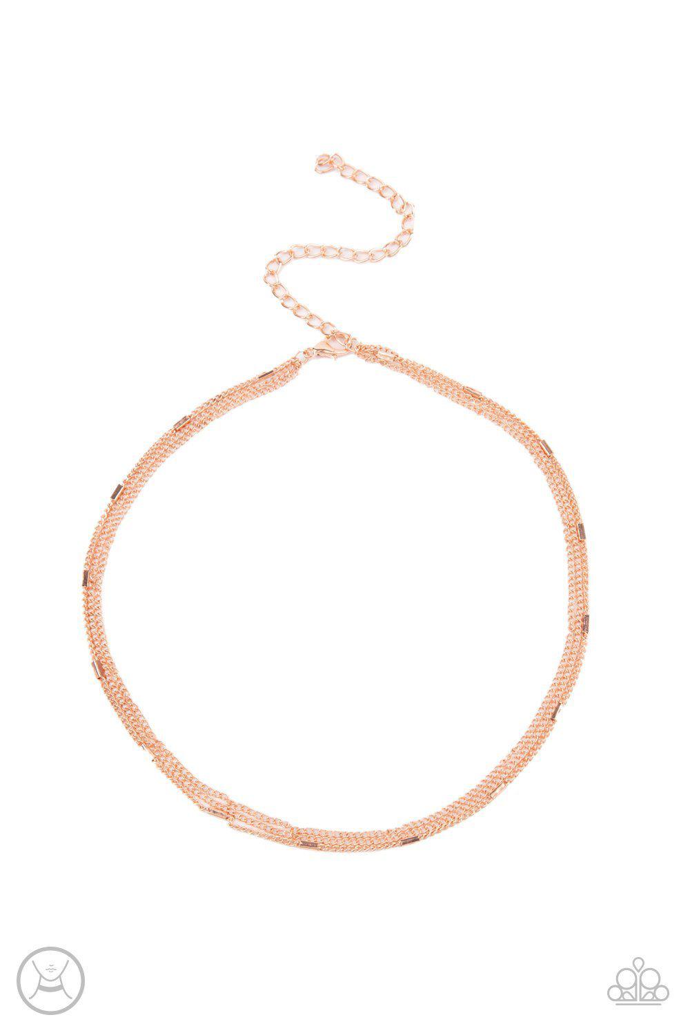 Women's Copper Choker Necklace Set in GoldDefault Title