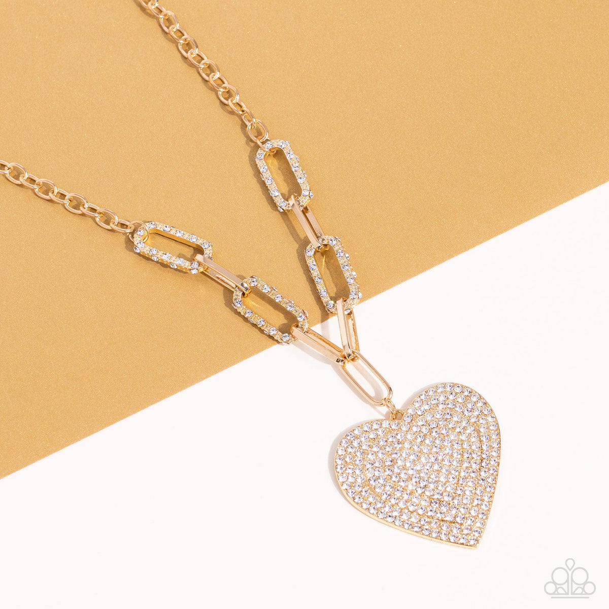 Paparazzi Roadside Romance Gold Heart Necklace