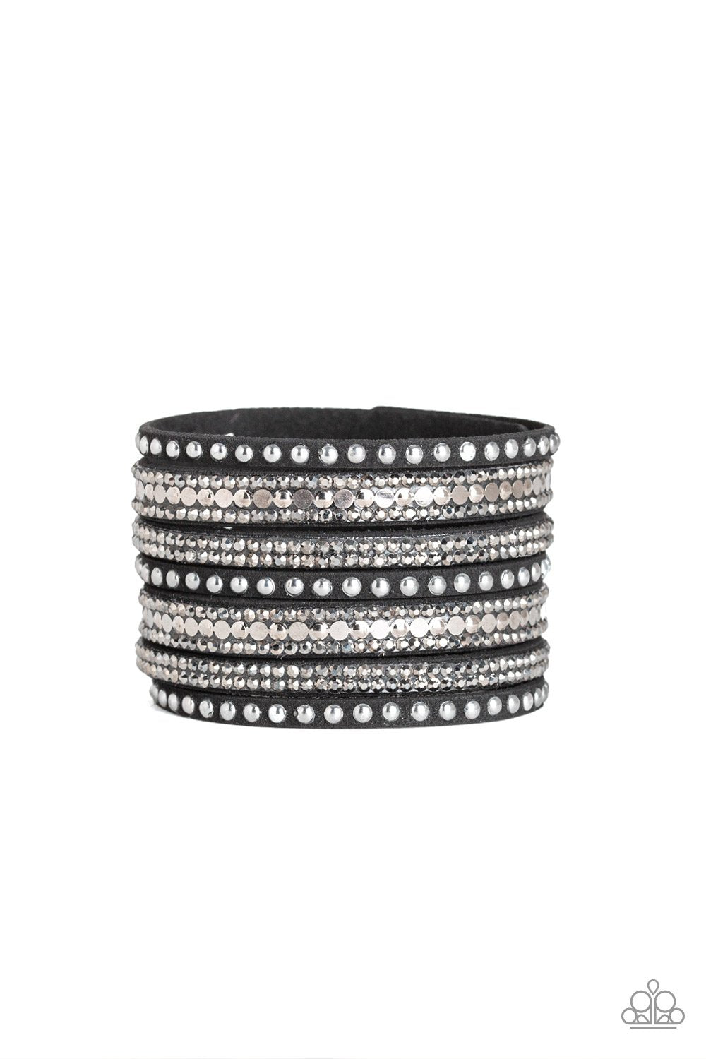 Paparazzi Urban Rivalry Black and White Wrap Snap Bracelet