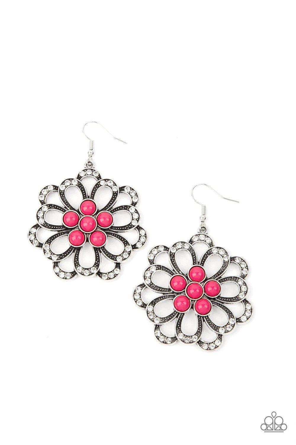 Dazzling Dewdrops Pink Earrings - Paparazzi Accessories- lightbox - CarasShop.com - $5 Jewelry by Cara Jewels