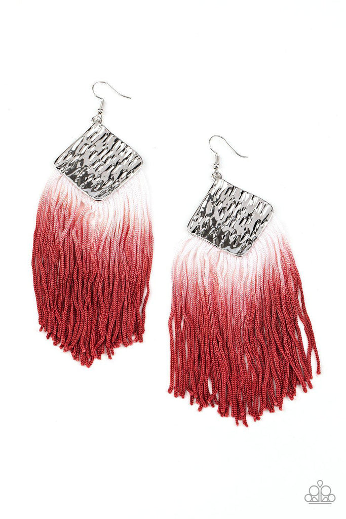 Red Threads Tassel Dangle Earrings Bohemian Vacation Style - Temu