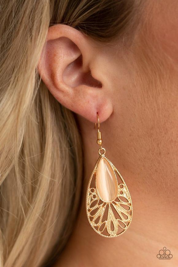 Glowing Tranquility Gold Earrings Paparazzi Accessories