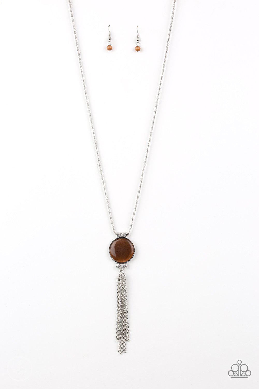 Happy As Can BEAM Brown Cat&#39;s Eye Stone Necklace - Paparazzi Accessories - lightbox -CarasShop.com - $5 Jewelry by Cara Jewels