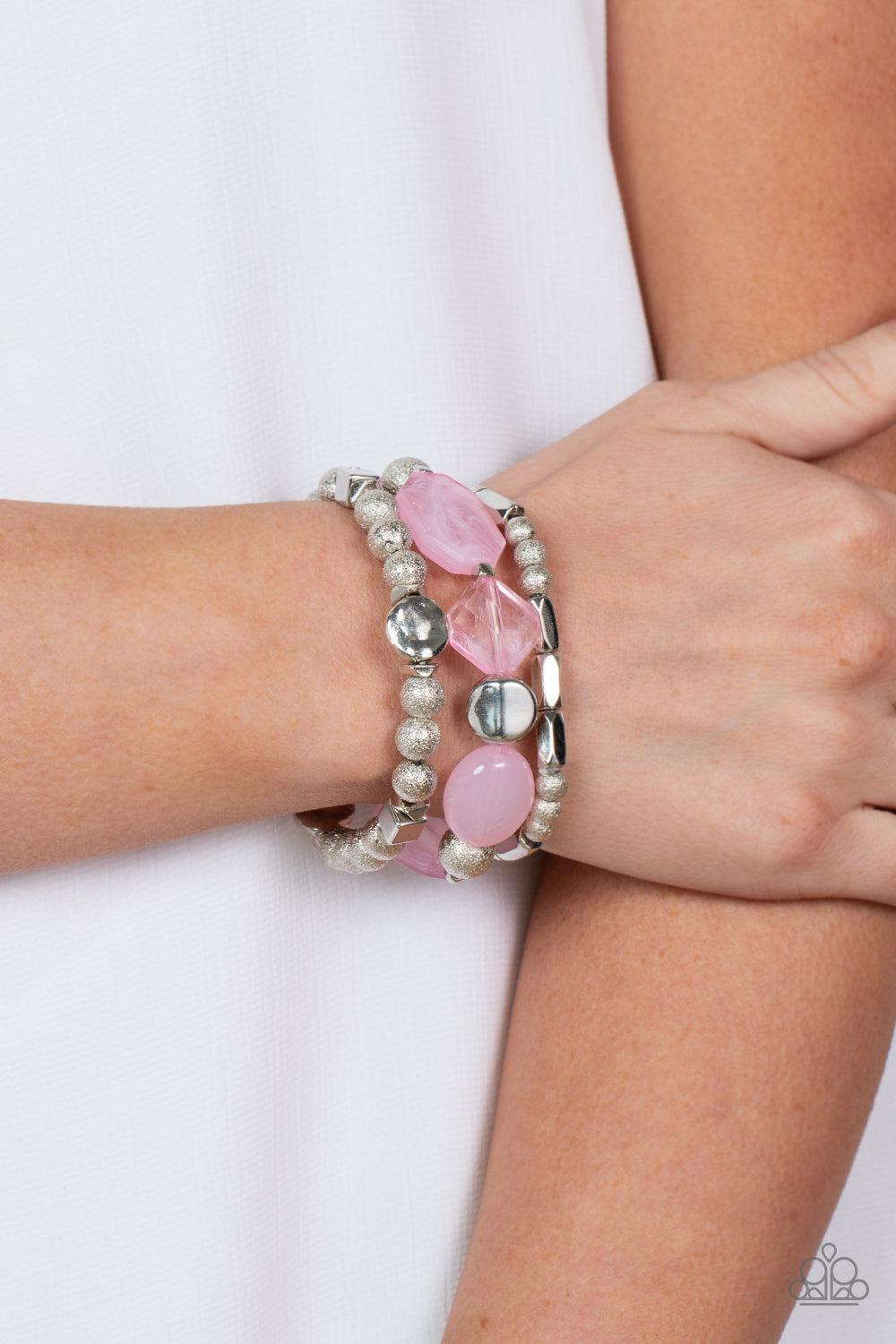Paparazzi Color Venture Hot Pink Bracelet Set