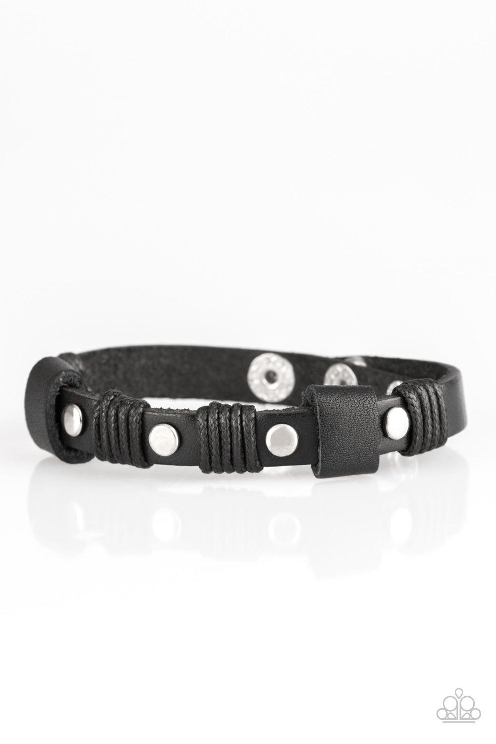 Paparazzi Garage Band Grunge Black Snap Bracelet - P9UR-BKXX-463XX – Bling  Me Baby