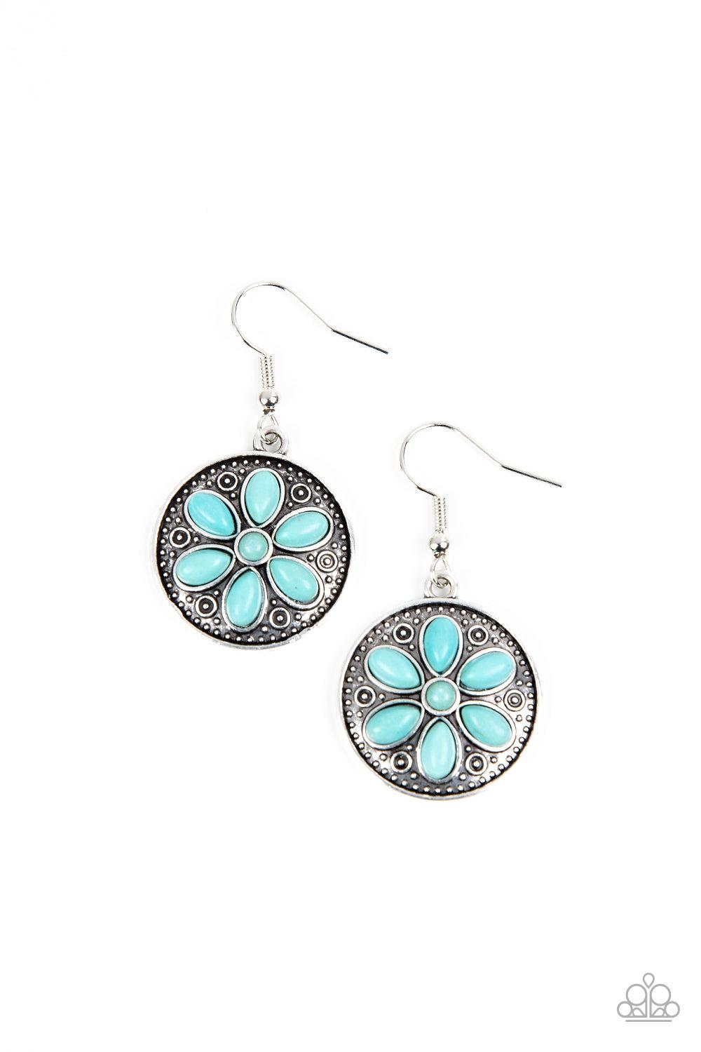 Paparazzi Saguaro Spring Blue Flower Earrings | CarasShop