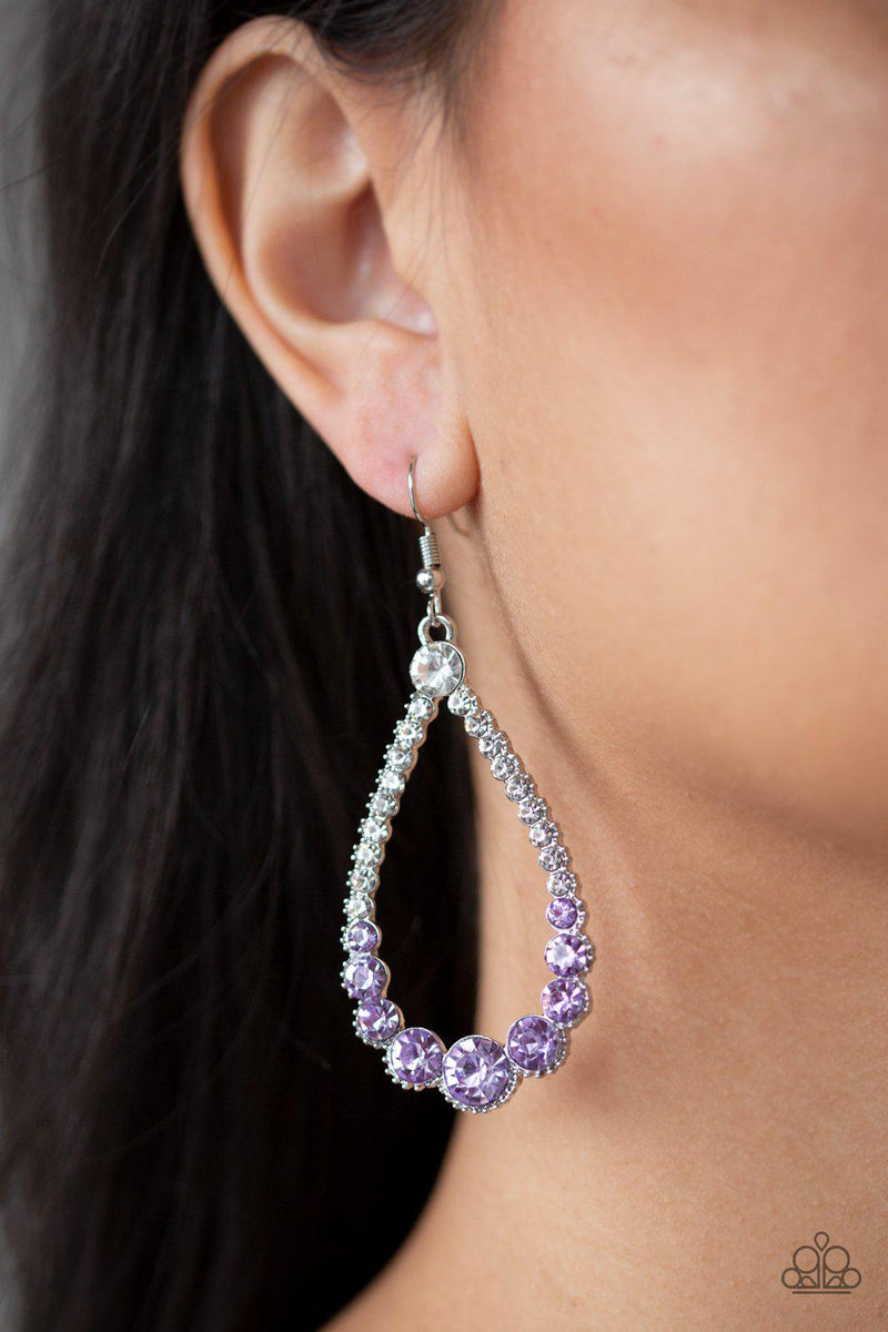 Token Twinkle Purple Gem Teardrop Earrings | Paparazzi Accessories