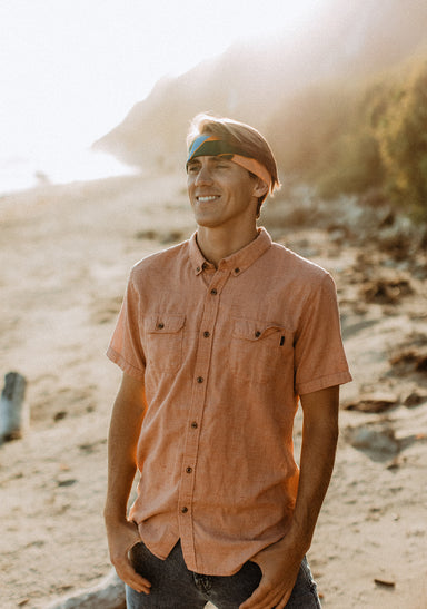 a man standing on a beach