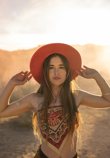 a woman wearing a hat