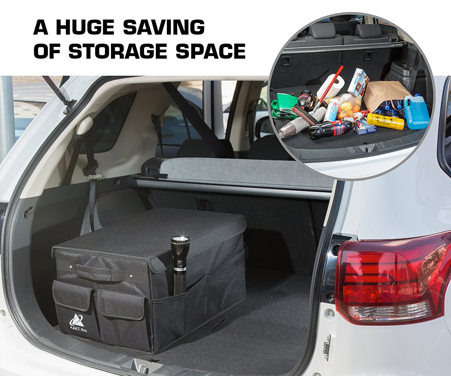 Premium Foldable Car Trunk Organizer With Cover Smart Auto Interior Storage Cargo Box For Suv Truck Van