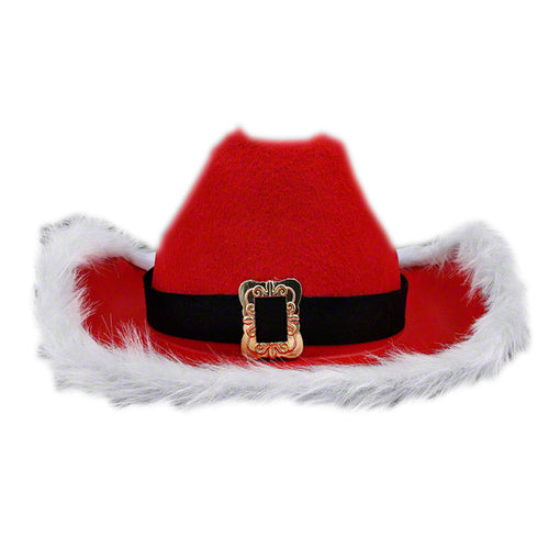 red santa cowboy hat