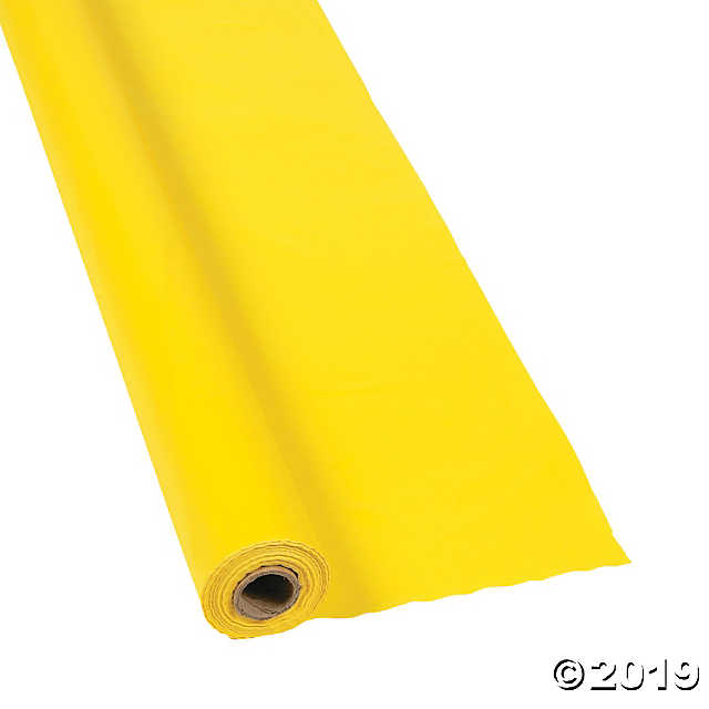 Yellow Plastic Tablecloth Roll —