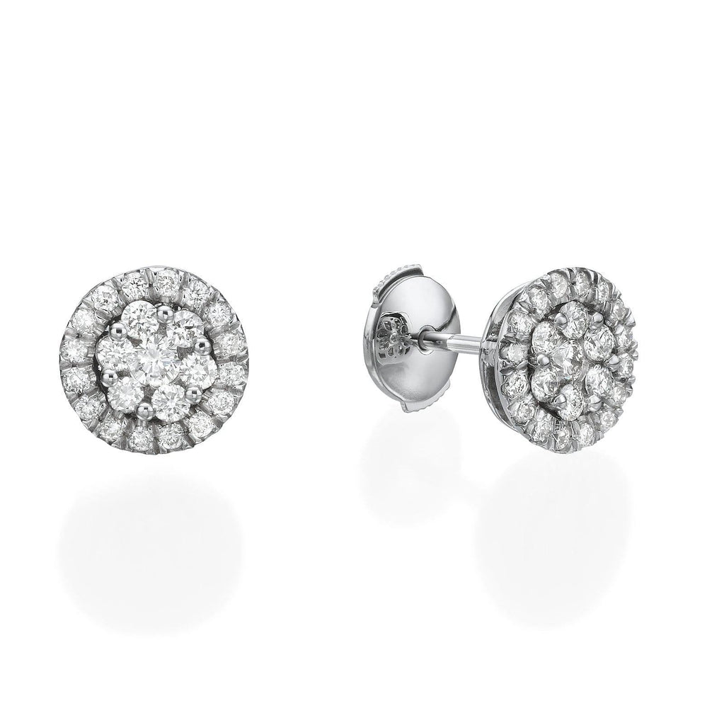 Round Diamond Cluster Earrings – BenzDiamonds