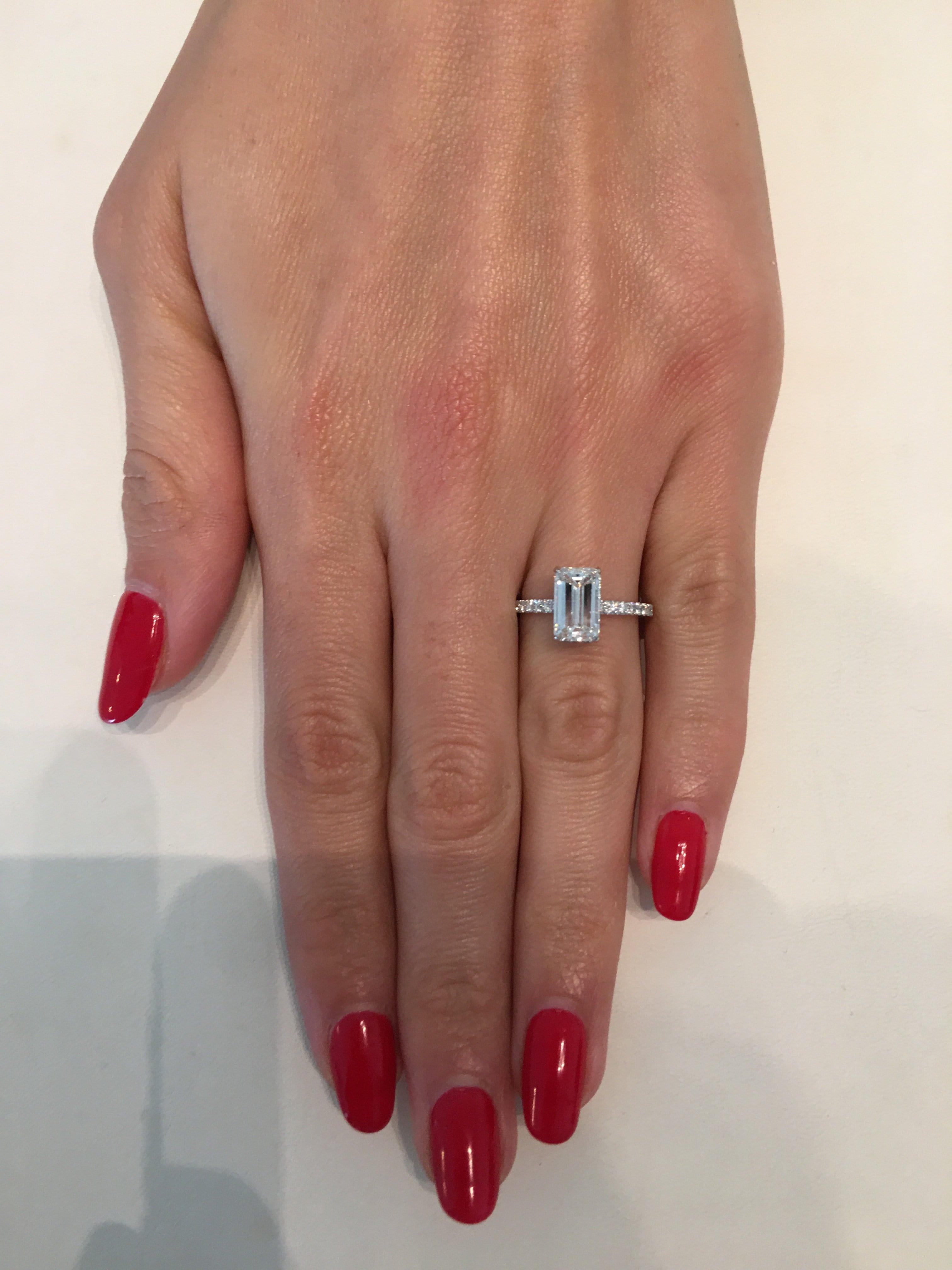 2.55 ct Emerald Cut Diamond Engagement Ring