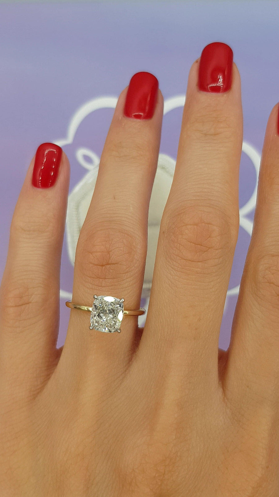 cushion cut solitaire diamond engagement ring