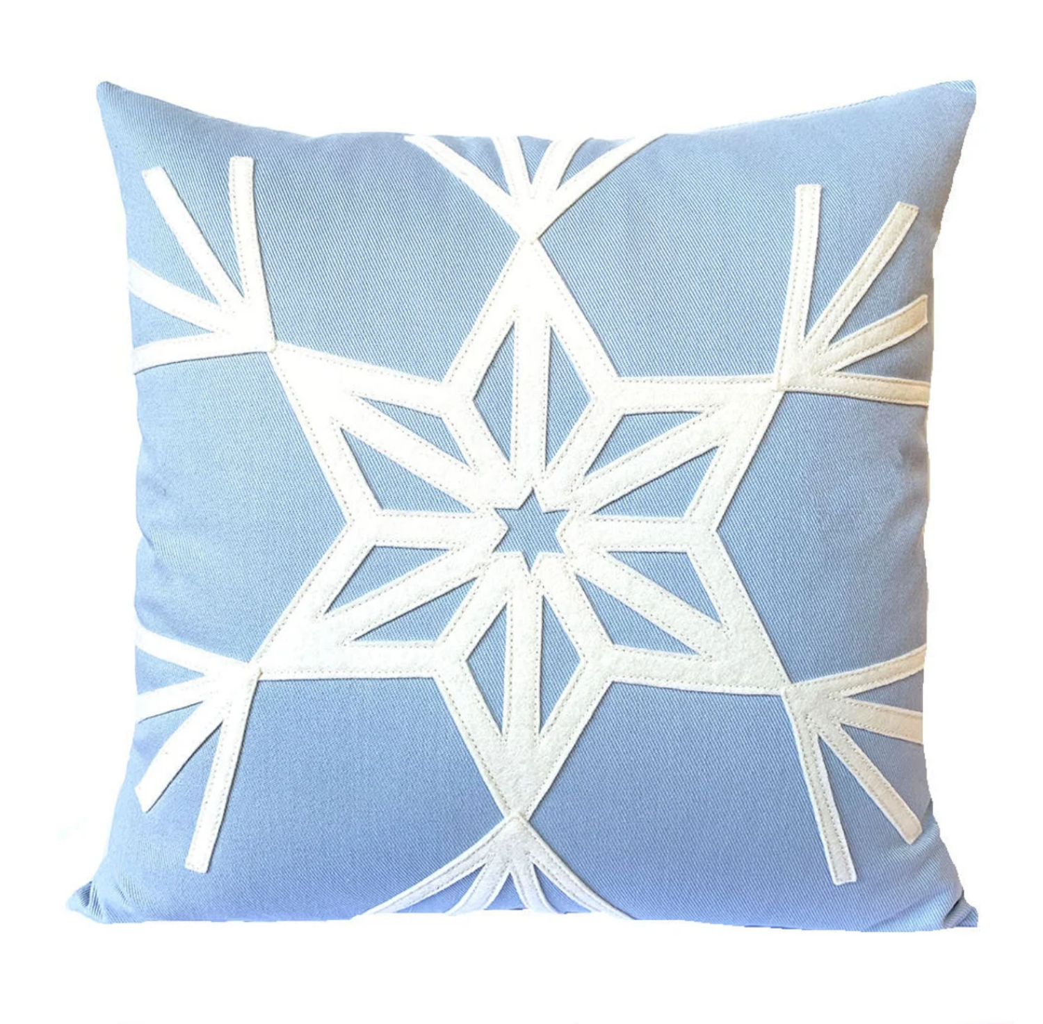 winter snowflake appliqu  pillow