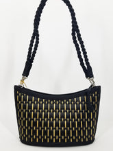 Tatami Style Crescent Shape Bag - Black Burleywood - Medium