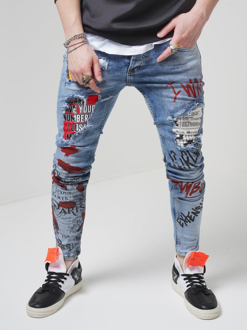 Patched Jeans - Banksy | Streetwear jeans for men