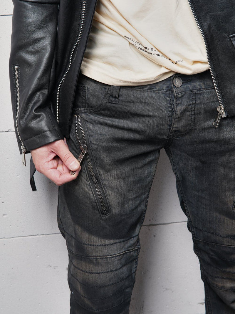 Black Jeans with Jean Jacket - Double Rider | Streetwear jeans for men