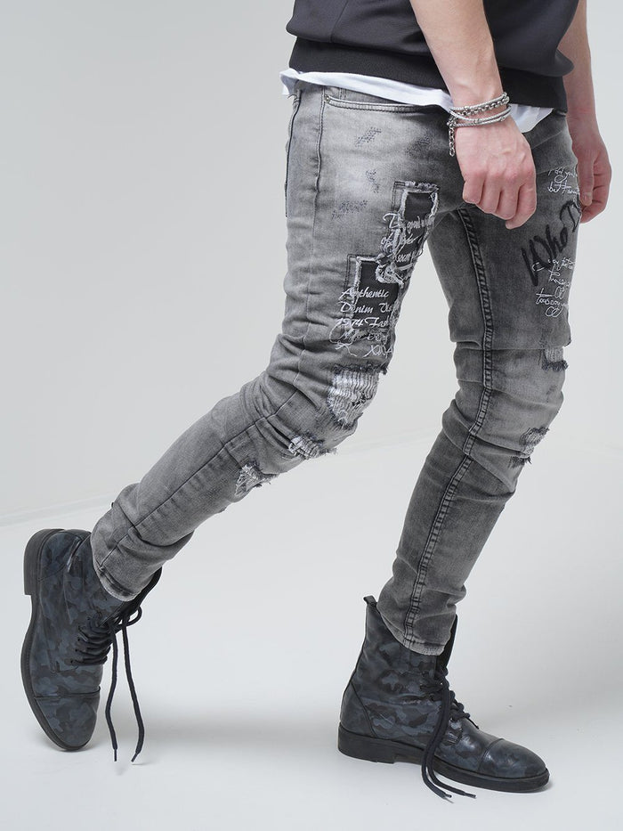 Jeans with Patches for Men - London | Streetwear jeans for men