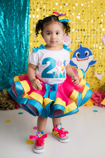 Baby shark tutu set-Baby shark outfit-Baby shark dress – Pink Toes & Hair  Bows