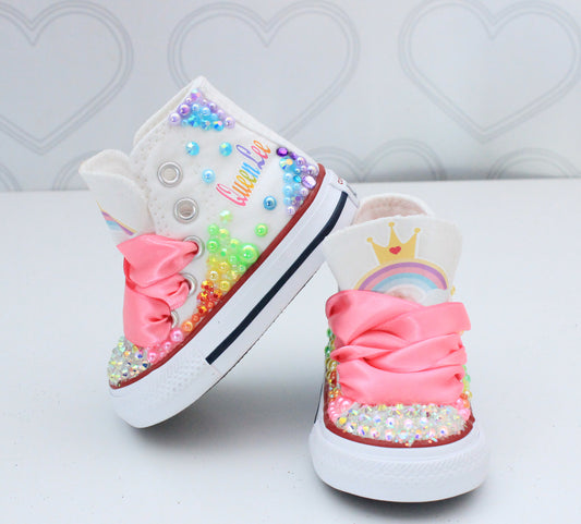 Barbie shoes- Barbie bling Converse-Girls Barbie Shoes-Barbie converse –  Pink Toes & Hair Bows