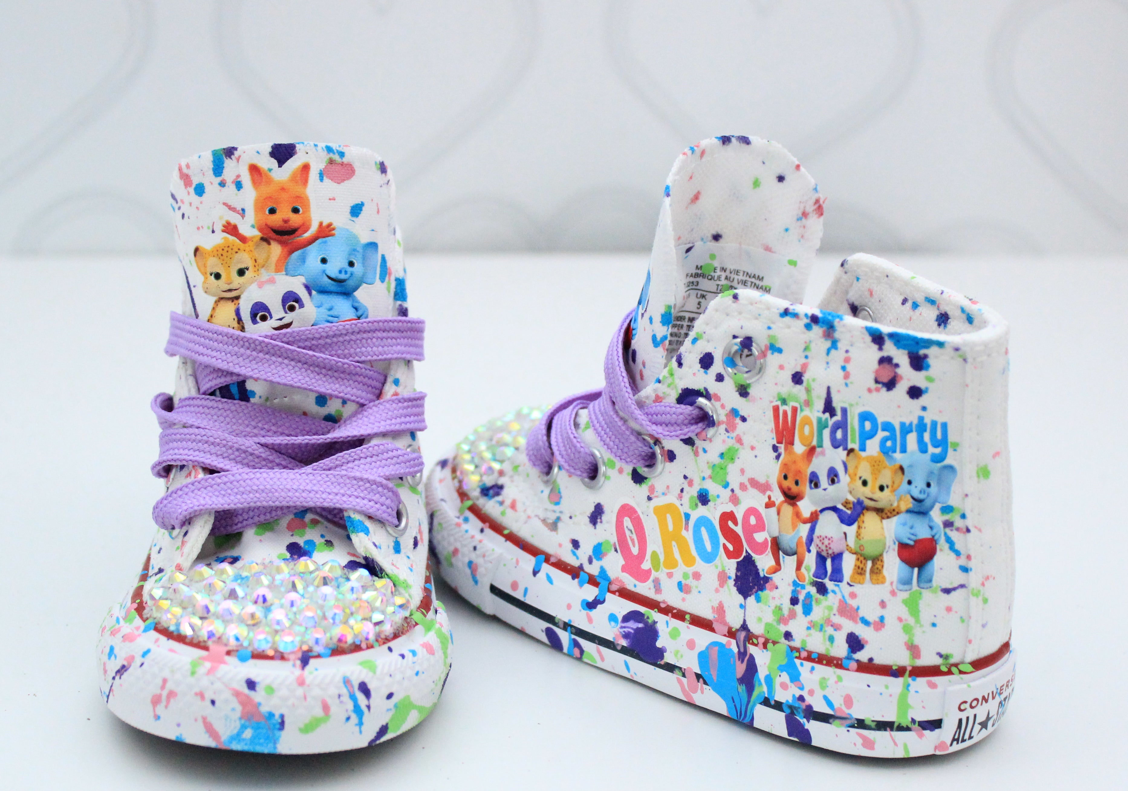 enhed maskulinitet vi Word Party shoes- Word Party Converse-Boys Word Party Shoes – Pink Toes &  Hair Bows