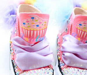 Cupcake shoes- Cupcake bling Converse-Girls Cupcake Shoes- Cupcake Converse