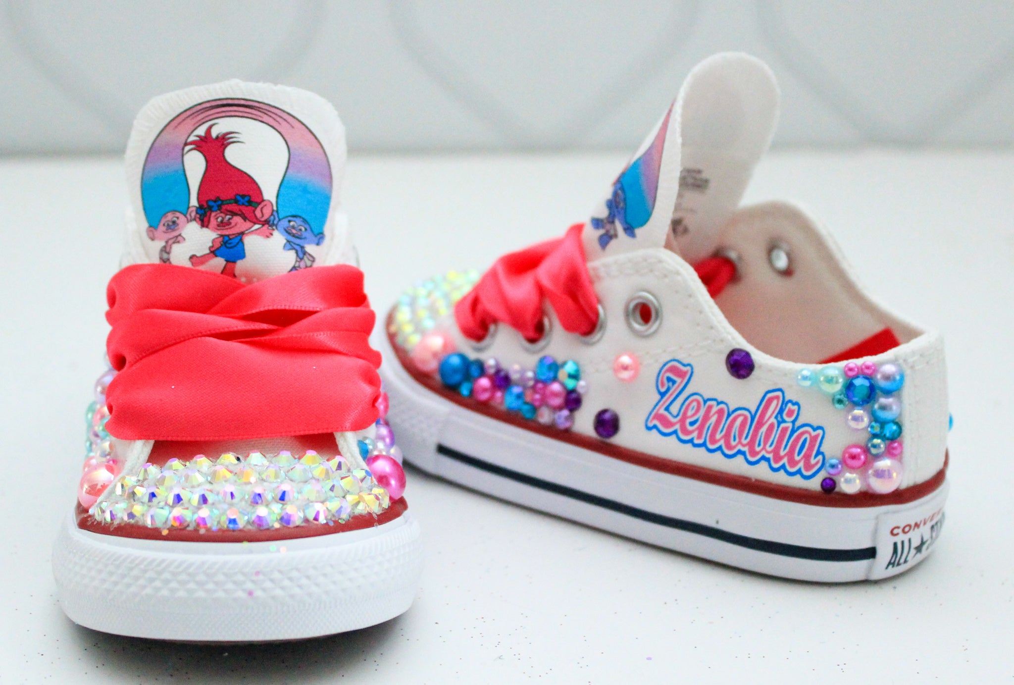 Troll shoes- Troll bling Converse-Girls Troll Shoes-Poppy troll conver ...