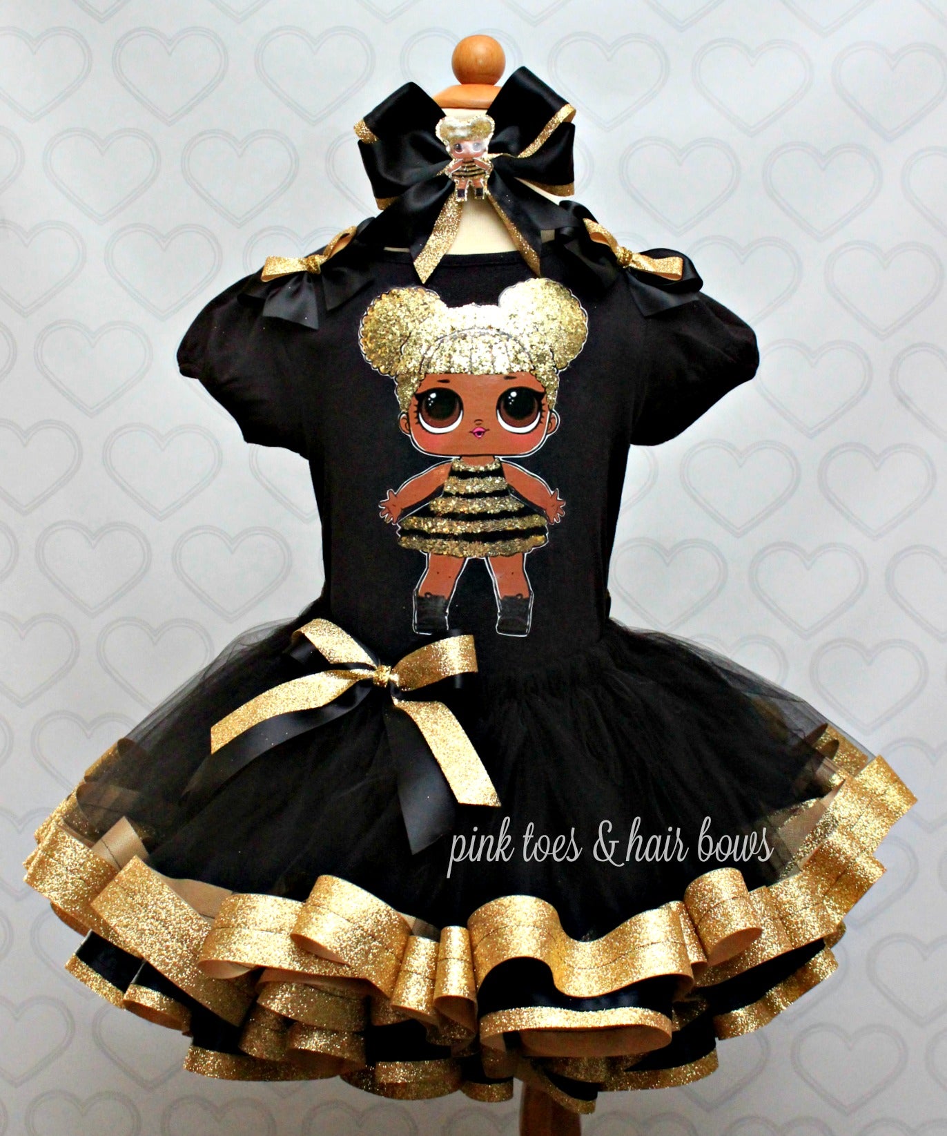 Queen bee lol surprise doll tutu set-Queen bee lol surprise outfit-Que