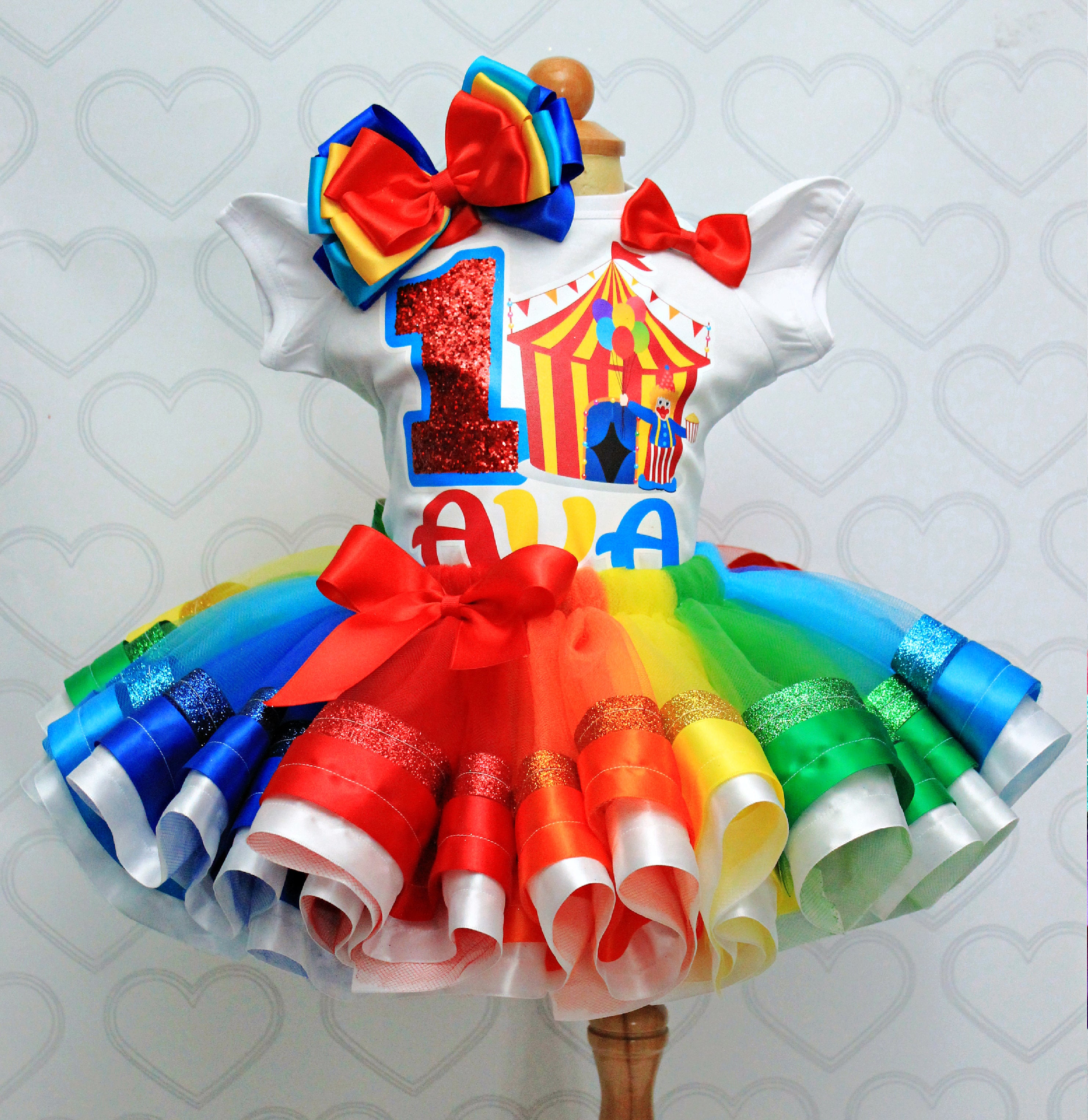 Circus tutu set-Circus outfit-Circus dress-circus birthday outfit(delu –  Pink Toes & Hair Bows