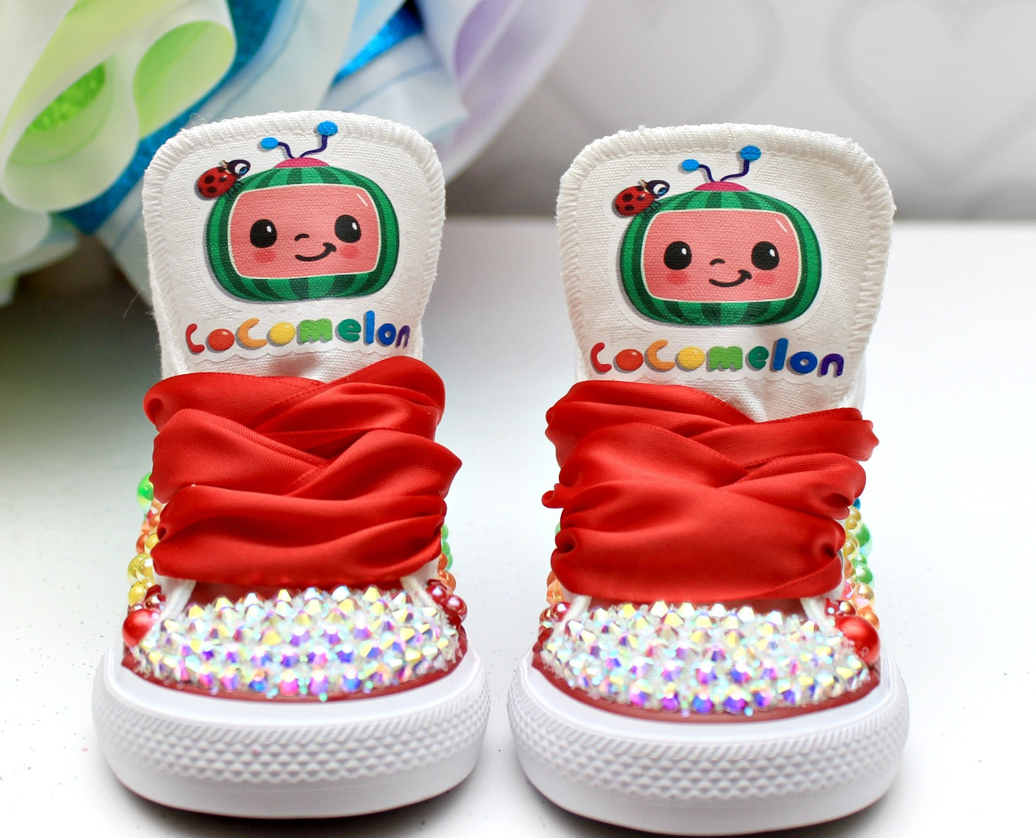 Cocomelon shoes- Cocomelon bling Converse-Girls Cocomelon Shoes-Cocome ...