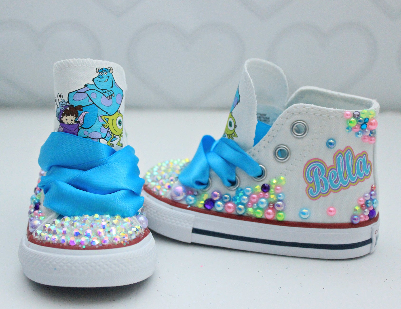 Monster inc shoes- bling Converse-Girls Monster inc Shoes- – Pink Toes & Hair