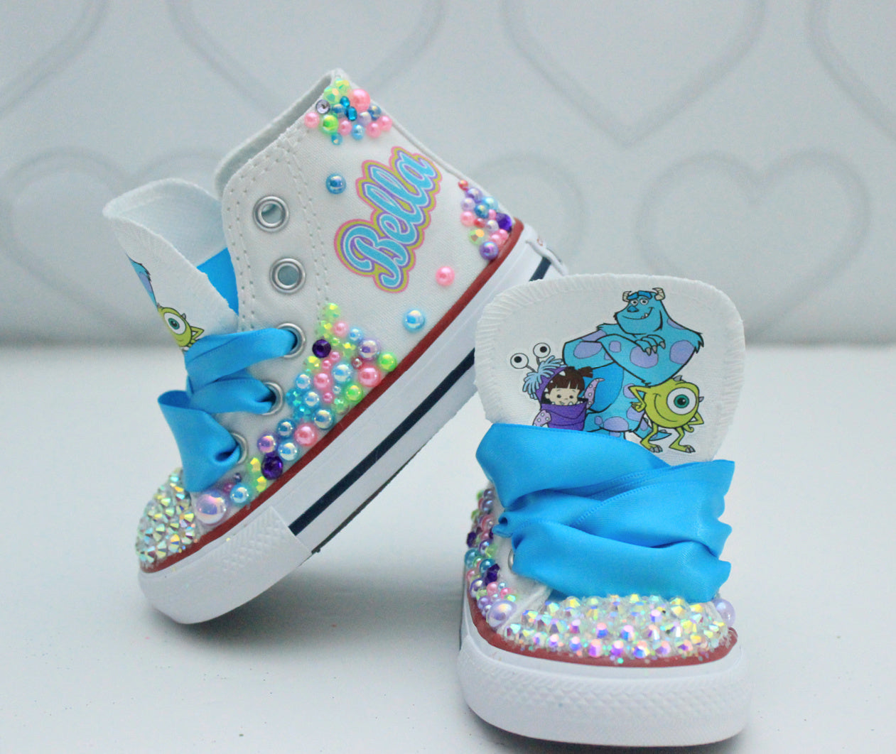 Monster inc shoes- bling Converse-Girls Monster inc Shoes- – Pink Toes & Hair