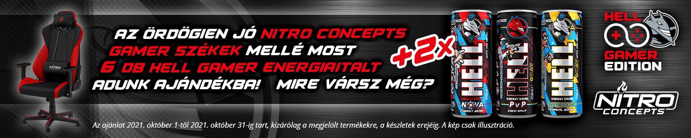 Nitro Concepts gamer szék + Hell energiaital akció