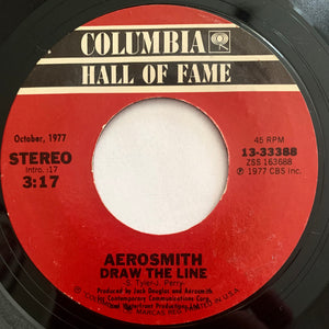 AEROSMITH - "Draw The Line" / "Chip Away The Stone (studio version)" [1980] 7" single. USED - Dr. Jeff's Fancy Vinyl