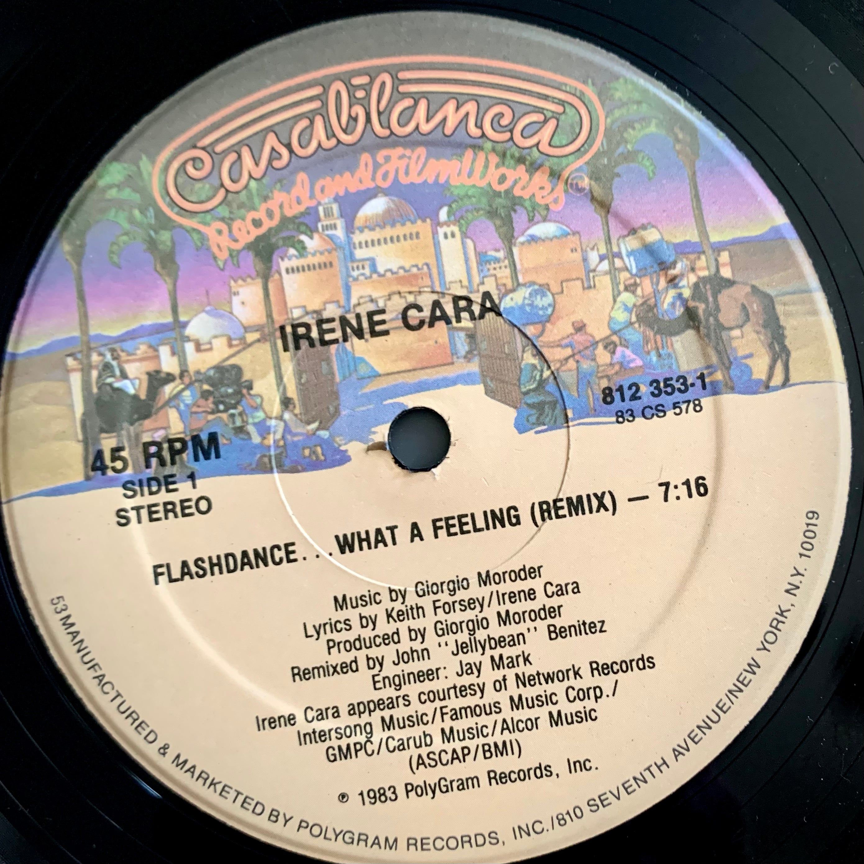 CARA, IRENE - "Flashdance (remix)" / "Found It" [1983] 12" single. USED