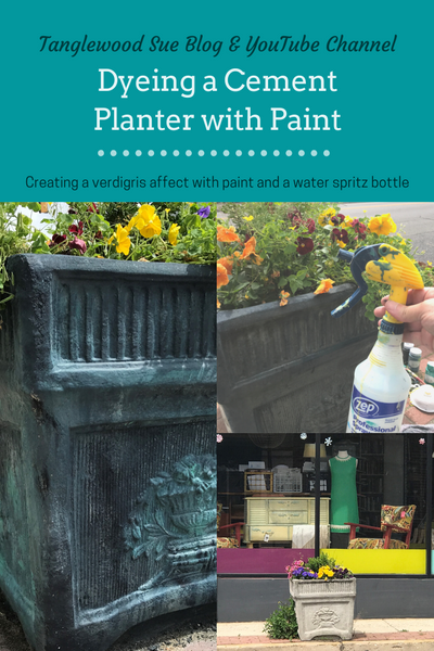 Dyeing a Cement Planter with Paint